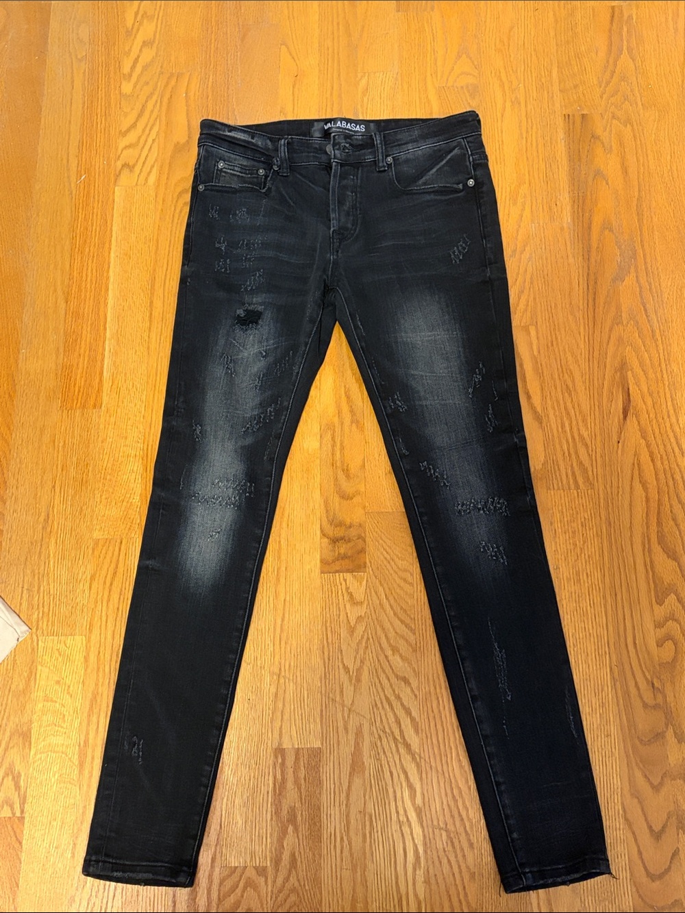 Balenciaga Men's Black Distressed Skinny Jeans